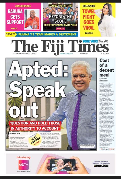 From The Editor In Chief S Desk Your Saturday Briefing The Fiji Times