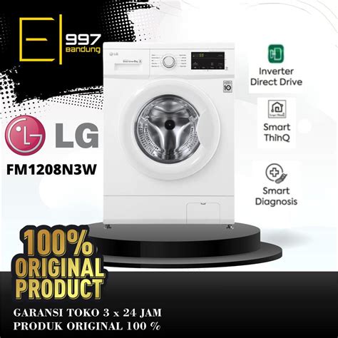 Jual Lg Mesin Cuci Fm N W Front Loading Kg Inverter Shopee