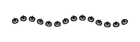 Separator Border Illustration Line Of Cute Jack O Lanterns Evil