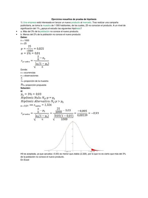 Ejercicios Resueltos De Prueba De Hipótesis Pdf