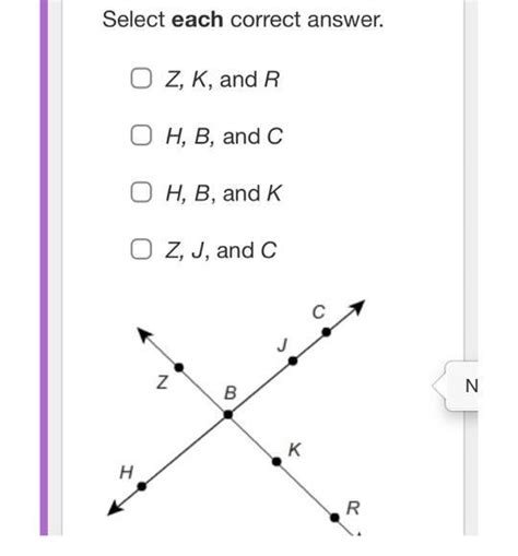 Which Sets Of Points Are Collinear Select Each Correct Answer OZ K