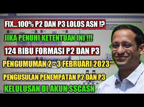 SIAP SIAP P2 DAN P3 124 RIBU P2 P3 FIX 100 LOLOS ASN JIKA PENUHI