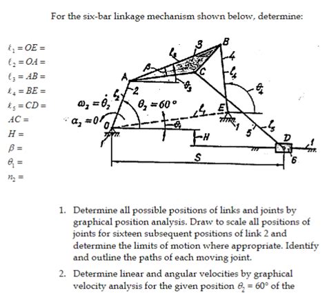 For The Six Bar Linkage Mechanism Shown Below Chegg