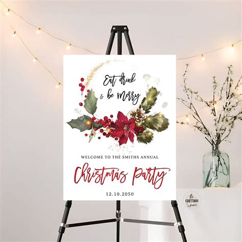 Christmas Party Welcome Sign, Christmas Welcome Poster, Printable ...