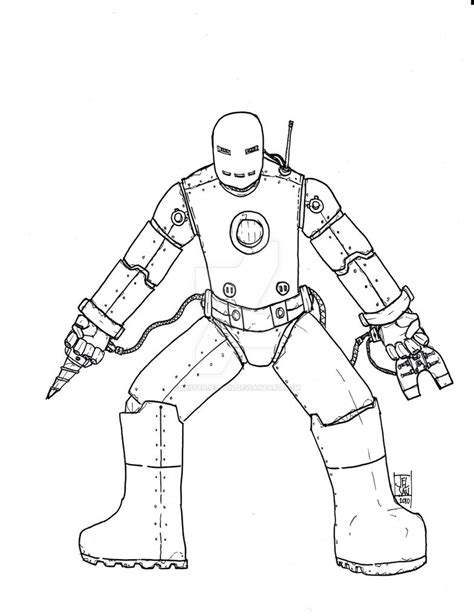 Iron Man Mk1 Lineart By Misterjelsan On Deviantart