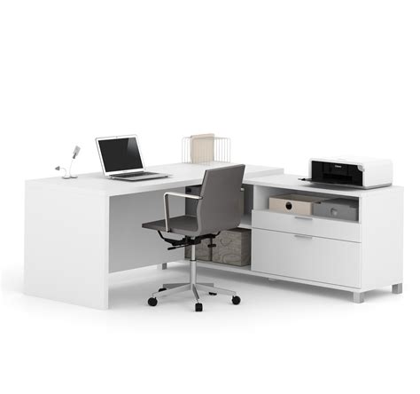 Premium Modern L-shaped Desk in White – ComputerDesk.com