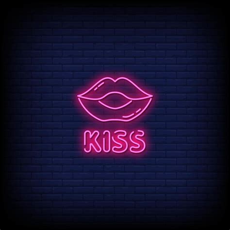 Kiss Neon Signs Style Text Vector 1933703 Vector Art At Vecteezy