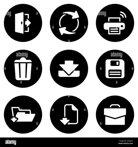 Set Of Simple Icons On A Theme Save Vector Design Collection Flat