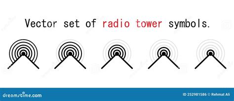 Vector Set Of Radio Tower Symbols Antenna Icon Set Stock Illustration