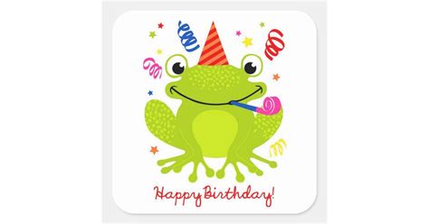 Birthday Square Sticker Zazzle