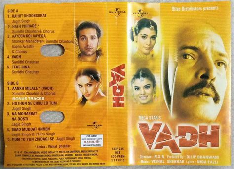 Vadh Hindi Audio Cassette By Vishal Shekhar - Tamil Audio CD, Tamil ...