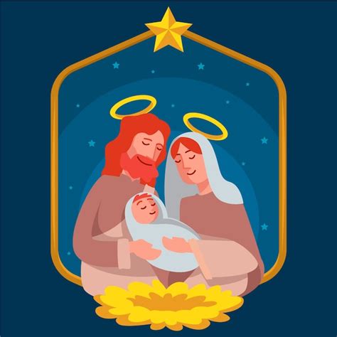 Sagrada Familia De La Biblia Concepto De Navidad Vector Gratis