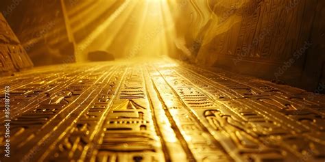 A magical light reveals detailed hieroglyphs in an ancient Egyptian ...