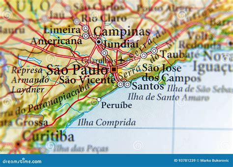 Geographic Map Of Brasil With Sao Paulo City Stock Image Image Of