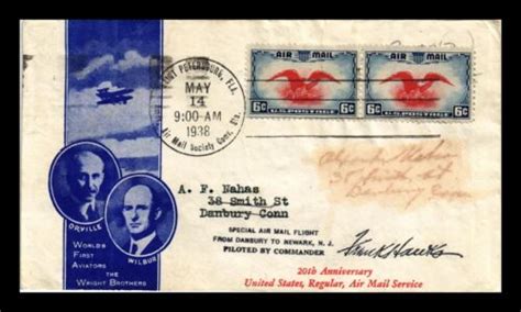 Dr Jim Stamps Us Cover Air Mail C Fdc Scott C Pair Hand Cancel Back