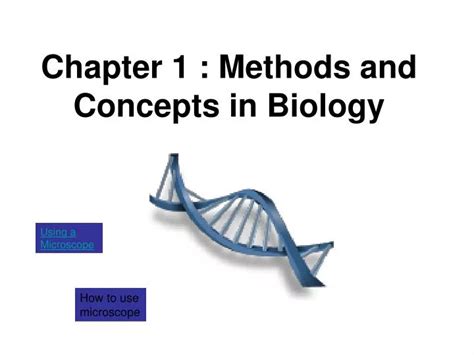 Ppt Chapter 1 Methods And Concepts In Biology Powerpoint