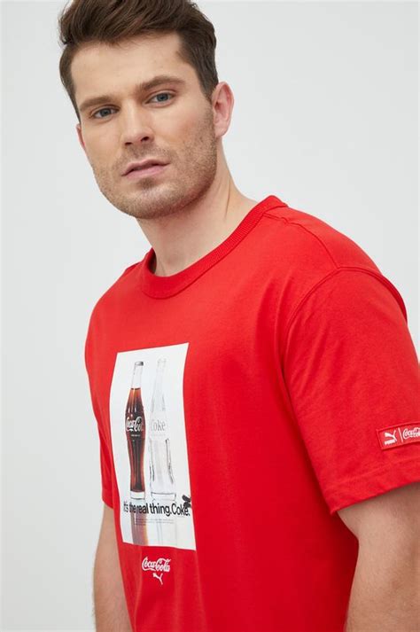 Футболка Puma Puma X Coca Cola мужская цвет красный с принтом | ANSWEAR.ua