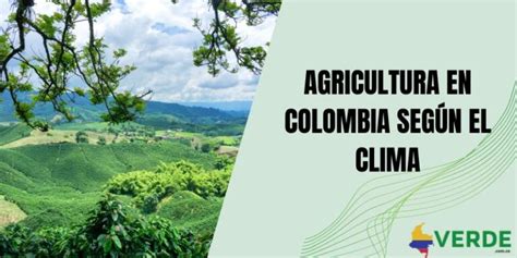 Agricultura En Colombia Según El Clima Colombia Verde