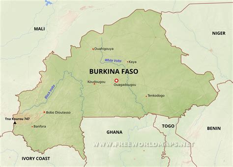 Burkina Faso Physical Map