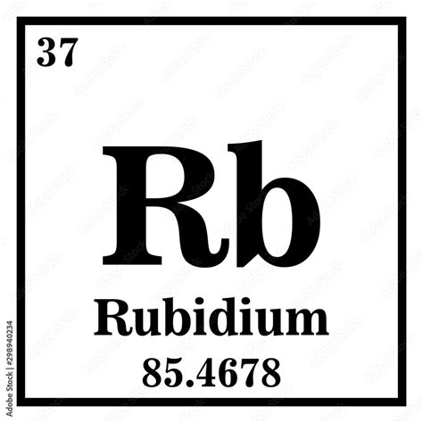 Rubidium Periodic Table of the Elements Vector illustration eps 10 Stock Vector | Adobe Stock