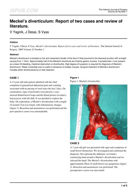 (PDF) Meckel's diverticulum: Report of two cases and review of literature