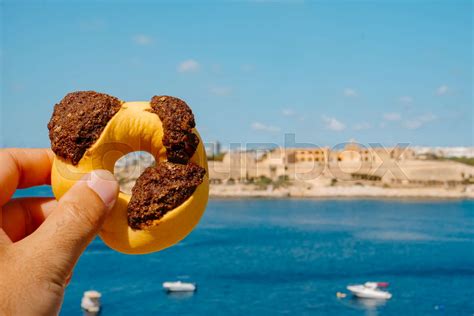 Man With A Qaghaq Tal Ghasel Typical Of Malta Stock Image Colourbox