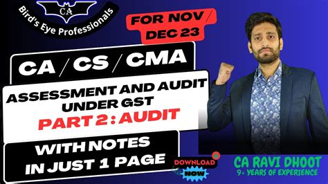 Audit Under GST GST Audit GST Assessment And Audit CA Final