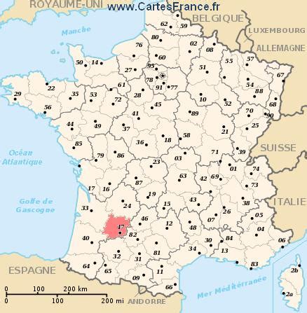 LOT-ET-GARONNE : map, cities and data of the departement of Lot-et ...