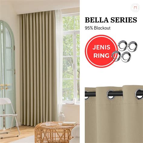 IP CURTAIN BELLA Curtain 95 Blackout Ring Type UV Protect Tinggi