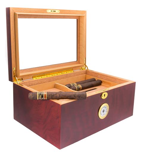 Mantello Large Glass Top Cigar Humidor Humidifier Box With Hygrometer