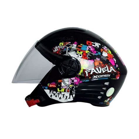 Capacete Aberto Fw X Open Favela Preto Brilhante Ou Fosco Shopee Brasil