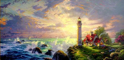 The Guiding Light Lights Of Inspiration I By Thomas Kinkade 18x36