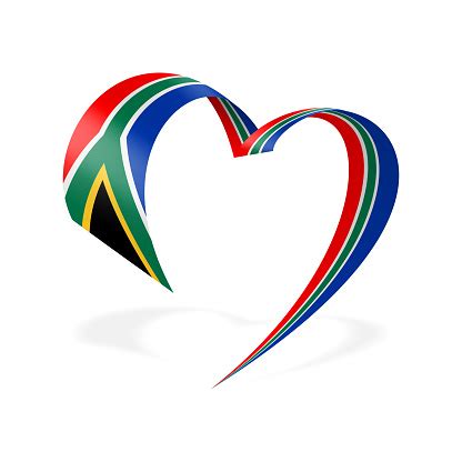 South Africa Ribbon Heart Flag South African Heart Shaped Flag Stock Vector Illustration Stock ...