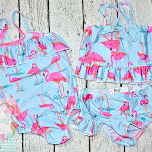 Flamingo Bikini Two Piece Bathing Suit One Piece Suit Etsy