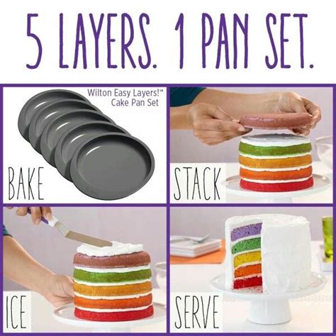 5 Layer Cake Pans Cake Pan Set Easy Layer Cake Stacked Cake