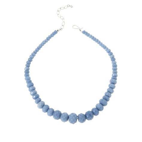 Jay King Cashmere Blue Anhydrite Graduated Bead Necklace 20595768 HSN