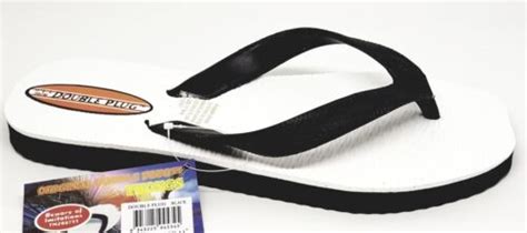 Original Double Plugger Mens Thongs Blackwhite Ebay