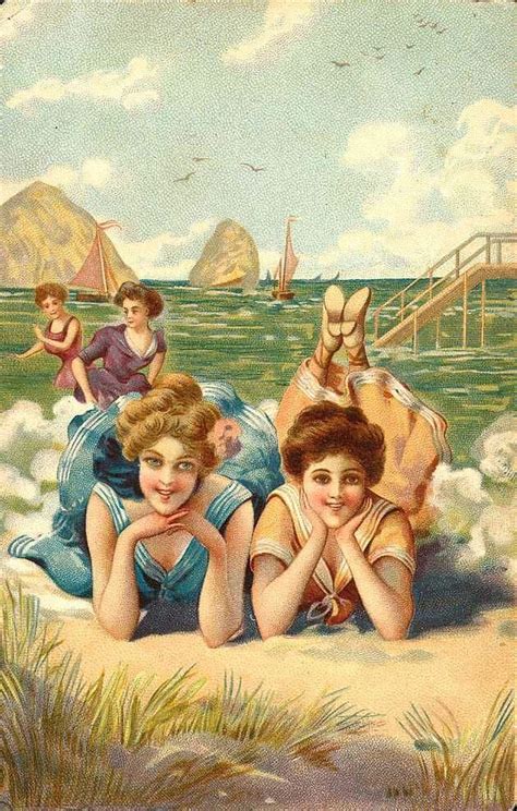 Solve Vintage Postcards Bathing Belles Jigsaw Puzzle Online With