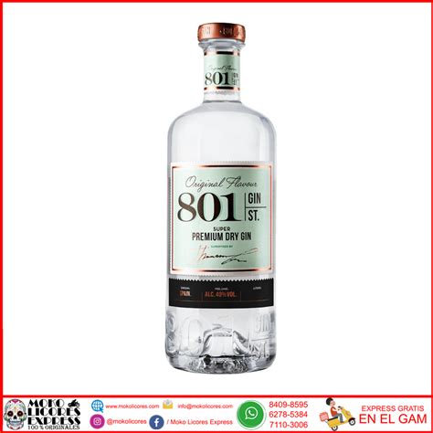 801 Premium Dry Gin 750 Ml Moko Licores Express