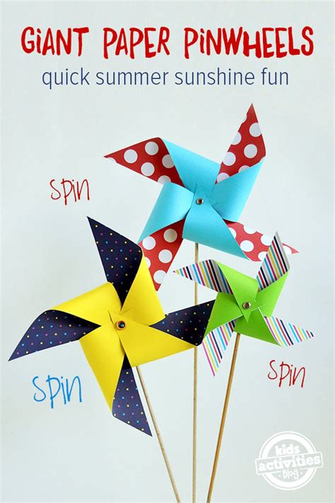 Quick N Easy Paper Pinwheel Craft With Printable Template Kids