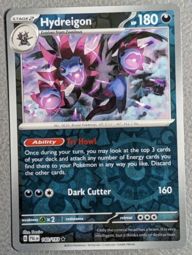 Hydreigon Reverse Holo NM PAL 140 193 Paldea Evolved Pokemon Card EBay