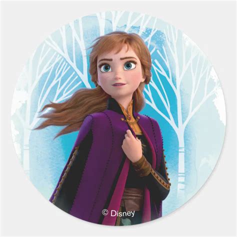 Frozen 2 Anna Find Your Strength Classic Round Sticker Zazzle