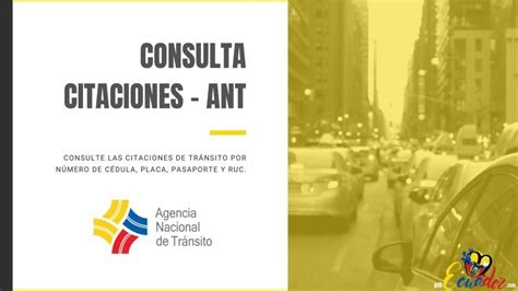 Consulta de Citaciones ANT Agencia Nacional de Tránsito