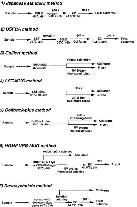 Various Protocols Used To Detect Coliforms And Fecal Coliforms Or E Download Scientific