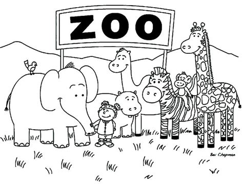 Zoo Animal Coloring Pages Easy | Halaman mewarnai, Gambar