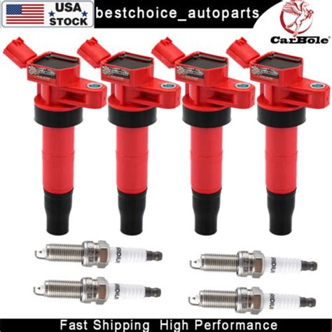 4x Ignition Coils 4x Spark Plugs For 2011 2015 Kia Optima Sonata 2 4L