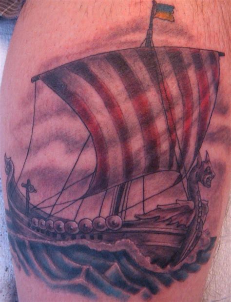 30 Incredible Viking Ship Tattoos In 2022 Viking Ship Tattoo Viking