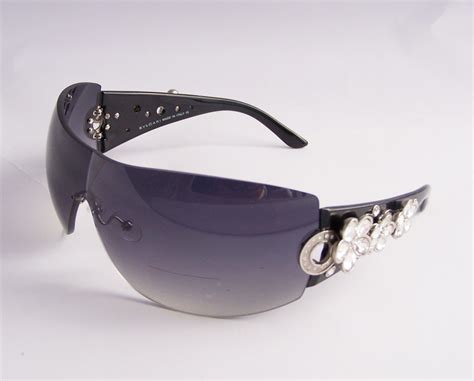 Auth Bvlgari Ltd Edition Swarovski Crystal Flower Sunglasses 652 B