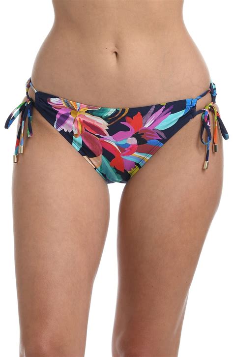 MSRP 64 La Blanca Womens Side Tie Hipster Bikini Bottom Blue Size 16