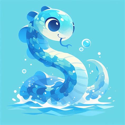 Sea Snake Slithering Through The Water Premium Ai Generated Vector